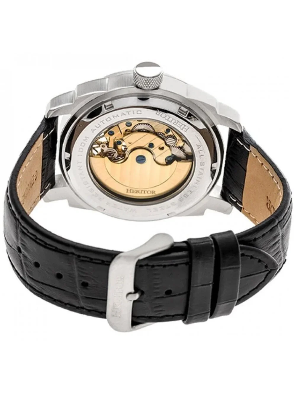 NWT Heritor Helmsley White Dial Leather Automatic Men's Watch